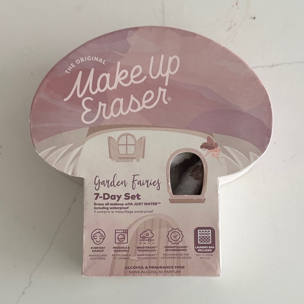 NWT MakeUp Eraser Garden Fairies 7-Day Set - Soft Pink